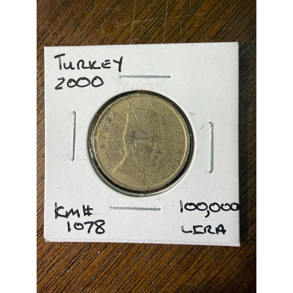 TURKEY 100000 Lira 2000 - Copper/Nickel/Zinc - 75th Anniversary Republic KM1078